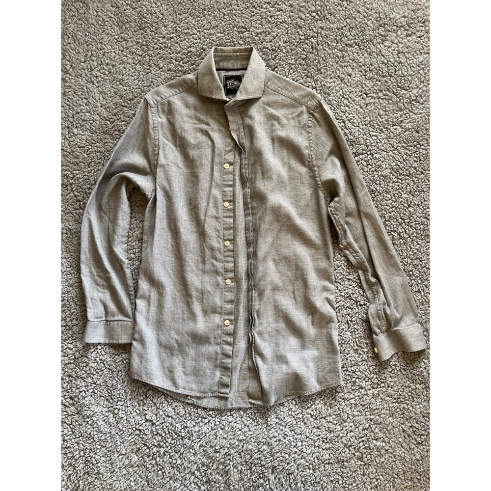 Jach’s NY Men’s Small Gray Black Casual Button Down Long Sleeve Shirt.